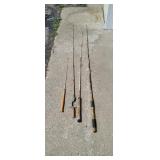 4 Vintage Fishing Poles