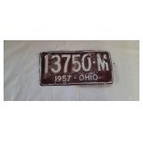 Vintage 1957 Ohio License Plate