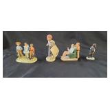 4 Norman Rockwell Porcelain Figurines