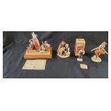 4 Norman Rockwell Porcelain Figurines