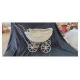 Vintage Wicker Baby Buggy