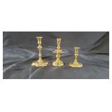 3 Baldwin Brass Candle Holders