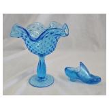 Italian Art Glass Compote, Vintage Thimble Holder