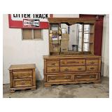 Lenoir Oak Dresser and Night Stand
