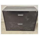 Black Metal 2 Drawer Lateral File Cabinet