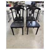 4 Black Wood Chairs