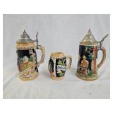3 Western Germany Beer Steins