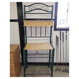 Green Metal Coffee Station Bakers Rack