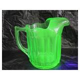 Vintage Green Uraniun Depression Glass Pitcher