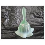 Fenton Signed Willow Green Opalescent Satin Bell
