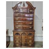 Mahogany 2pc Highboy 9 Drawer Chest
