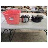Tote, 2 Crock Pots