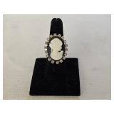 Cameo Rhinestone Accented Ring with Display
