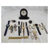 Desk Clock, 17 Assorted Watches