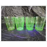 4 Imperial Glass Green Uranium Glasses