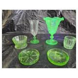 Assortment of Green Uranium Glass