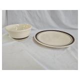 Vintage McCoy Mixing Bowl and Stonerware Plate