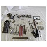 Assortment of Tools and Vintage Gauges