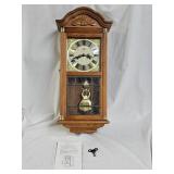 D&A Oak Scrolled Regulator Wall Clock