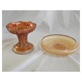 Imperial Carnival Glass Bowl and Vase