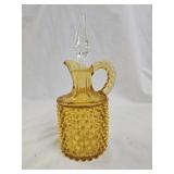 Fenton? Amber Hobnail Spike Art Glass Cruet