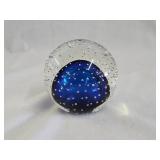 Murano Controlled Bubble Art Glass Paperweight