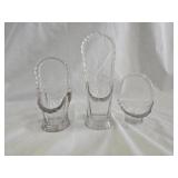3 Miniature Glass Baskets