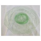 Green Depression Cut Glass Plate