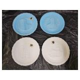 4 Fenton Satin Art Glass Christmas Plates