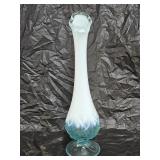Fenton Turq. Opalescent Lily of the Valley Vase