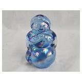 Fenton Art Glass Blue Iridescent Snowman
