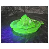 Vintage Green Uranium Depression Glass Juicer
