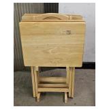 Wood TV Tray Set