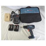 Bosch 18V Cordless Drill, 2 Batteries and Charger
