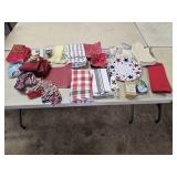 Assorted Kitchen Towels, Oven Mitts, Kitchen Items