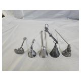 5 Pewter and Metal Candle Snuffers