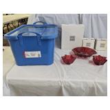 Mikasa Terra Red Centerpiece Bowl & Votives, Tote