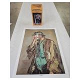 Emmett Kelly Jr. Teacher Figurine, Signed Poster