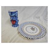 Toledo Hand Painted Plate, Tiki Cup