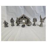 Lenox 9pc Kirk Stieff Pewter Manger Set