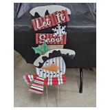 Metal "Let It Snow" Snowman Yard Sign