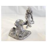 Michael Ricker Signed Pewter Girl on Tree