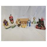 Vintage Manger, Porcelain Bell and Collectibles