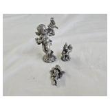 Cherub & Miniature Pixie Pewter Sculptures