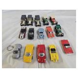 13 Die Cast Cars, 2 Die Cast Lighters
