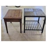 Mahogany End Table, Iron Patio Table