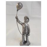 Michael Ricker Signed Pewter Boy with Balloon