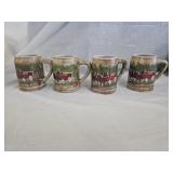 4 Budweiser Champion Clydesdales Steins