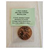 1 Troy Ounce Copper Ron Paul 2012 Medallion