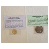 Eisenhower Dollar, 24K Gold Plated Quarter